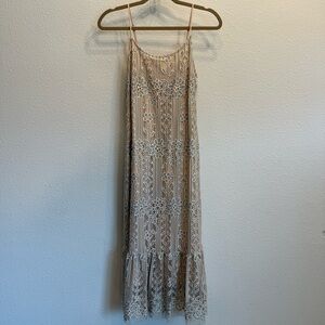 Anthropologie Eri + Ali Lace Midi Dress in Cream